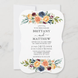 Elegant Vattenfärg Blandad Blommigt Greenery Bröll Inbjudningar
