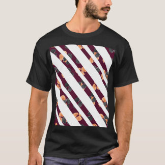 Elegant vattenfärg blom diagonal randigt mönster t shirt