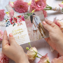 Elegant vattenfärg blomfoto bröllop