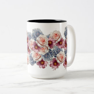 Elegant vattenfärg blomkrukka kaffekopp - Pastellr
