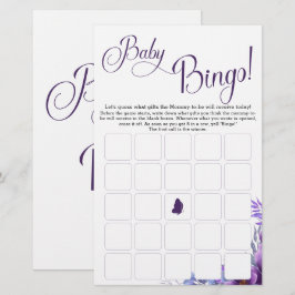 Elegant vattenfärg blomma babybingospel folder