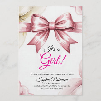 Elegant vattenfärg blommande baby shower inbjudan