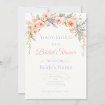 Elegant vattenfärg blommande bröllopsdusch-inbjuda