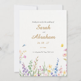 Elegant vattenfärg blommande bröllopsinbjudan inbjudningar