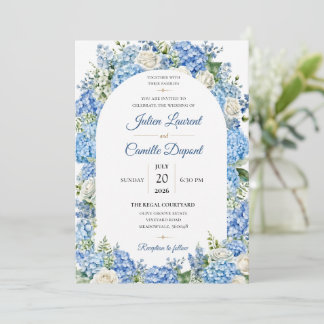 Elegant vattenfärg blommande bröllopsinbjudan inbjudningar
