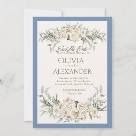 Elegant vattenfärg blommande bröllopsinbjudan inbjudningar