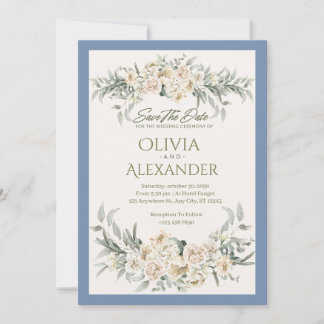 Elegant vattenfärg blommande bröllopsinbjudan inbjudningar