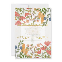 Elegant vattenfärg blommande bröllopsinbjudan | Sp