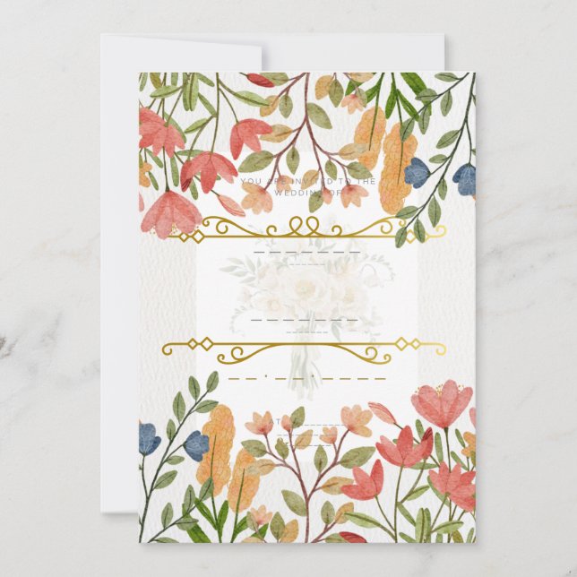 Elegant vattenfärg blommande bröllopsinbjudan | Sp Inbjudningar (Framsida)