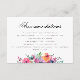 Elegant vattenfärg blommande bröllopsinbjudan tilläggskort