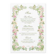 Elegant vattenfärg blommande bröllopsmeny