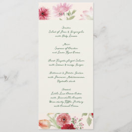 Elegant vattenfärg blommande salvia trädgård bröll meny