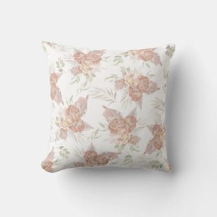 Elegant vattenfärg blommig dekorativt mönster kudde