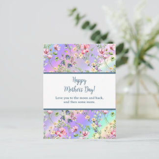 Elegant vattenfärg blommig för glad mors dag inbjudan vykort