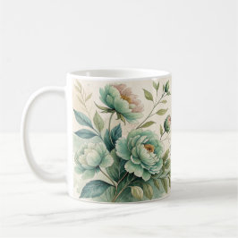 Elegant vattenfärg blommig mönster mugg