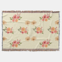 Elegant vattenfärg blommig mönster Sherpa-filtsbla
