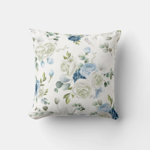 Elegant vattenfärg blomster dekorativt mönster kudde