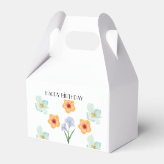 Elegant vattenfärg blomster födelsedagsfest presen presentaskar