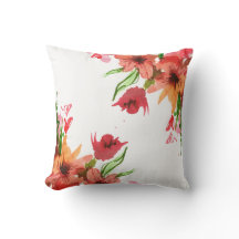 Elegant vattenfärg blomster trädgård kastkudde