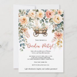 Elegant vattenfärg blomster trädgårdsfest inbjudan