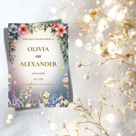 Elegant vattenfärg blomsterbröllopsinbjudan inbjudningar
