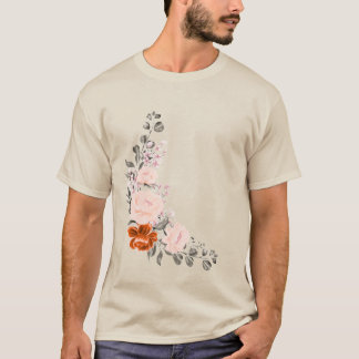 Elegant vattenfärg blomsterbukett och botanik t shirt