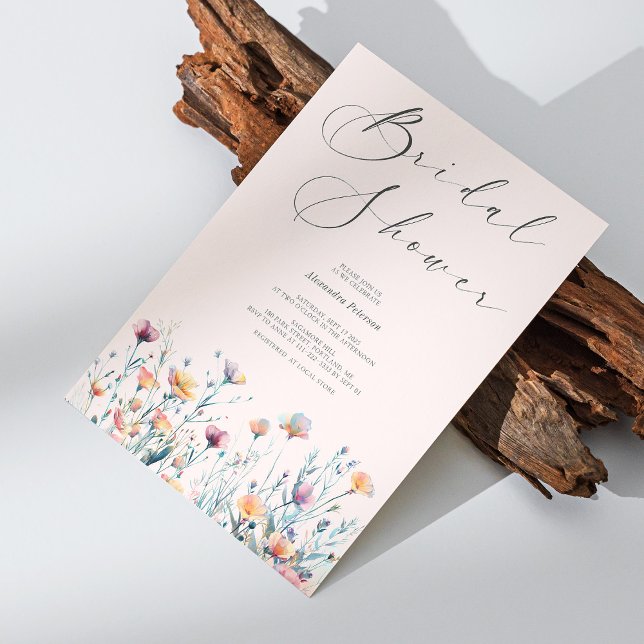 Elegant vattenfärg blomstergudsbröllopsinbjudan inbjudningar (Blush Beauty: Watercolor Floral bridal shower Invitation Personalized)