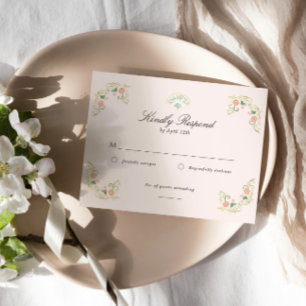 Elegant vattenfärg blomstergudstjänst bröllop OSA kort