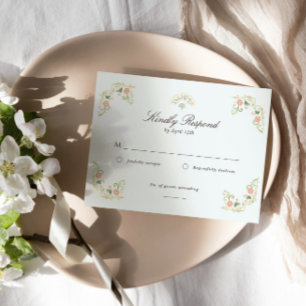 Elegant vattenfärg blomstergudstjänst vigsel OSA kort