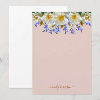 Elegant vattenfärg blomsterkort anteckningskort