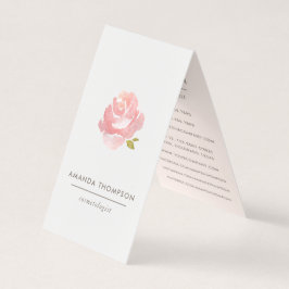 Elegant vattenfärg Blush Rosa Ros Visitkort