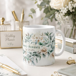 Elegant vattenfärg botanisk bröllopsplanerare kaffemugg