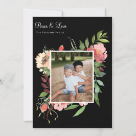 Elegant Vattenfärg Botaniskt Blommigt Foto Julkort