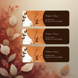 Elegant Vattenfärg Botaniskt konst Returadress Etikett