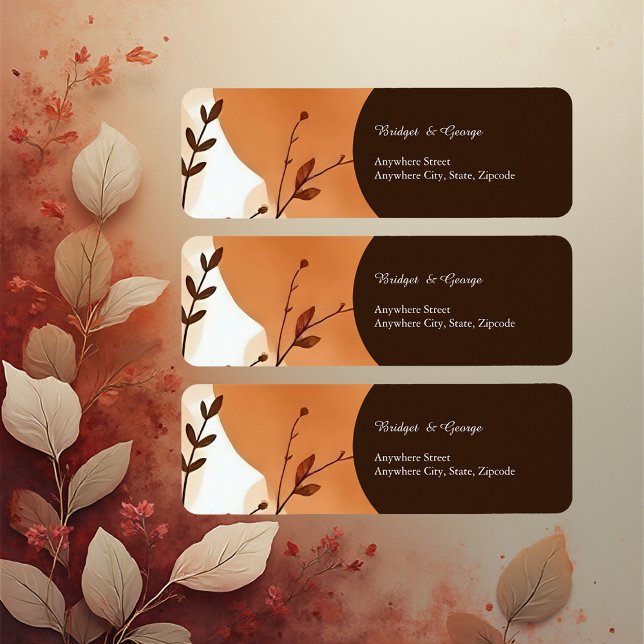 Elegant Vattenfärg Botaniskt konst Returadress Etikett (Skapare uppladdad)