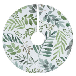 Elegant Vattenfärg Botaniskt Löv  Julgransmatta Borstad Polyester