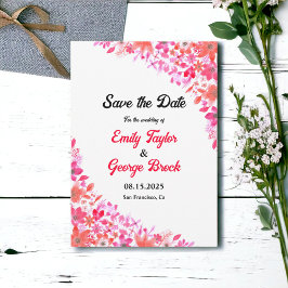 Elegant Vattenfärg Botaniskt utandningsskydd Blomm Spara Datumet