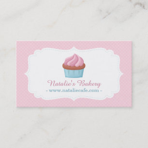 Elegant vattenfärg Cupcake Patisserie Rosa Visitkort