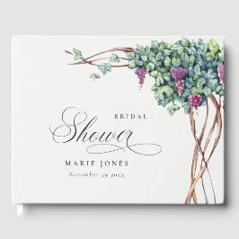 Elegant vattenfärg druvdunge bröllopsfest gästböcker