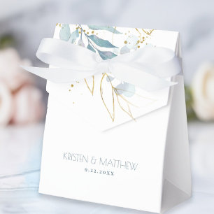 Elegant Vattenfärg Dusty Blue Bröllop Presentaskar