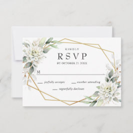 Elegant Vattenfärg Dusty Blue Foliage Bröllop OSA Kort