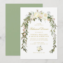 elegant vattenfärg elfenbensvit blomsterrepetition inbjudningar