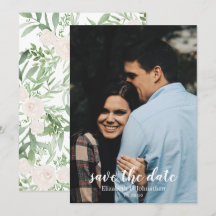 Elegant vattenfärg Elfenbensvit Bröllop Spara datu