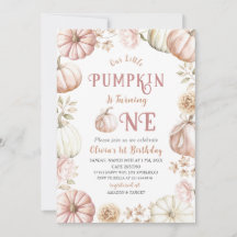 Elegant Vattenfärg En första födelsedag Pumpkin är