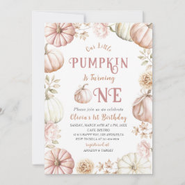 Elegant Vattenfärg En första födelsedag Pumpkin är Inbjudningar