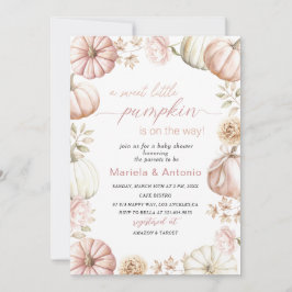 Elegant Vattenfärg en söt liten pumpa Baby Sh Inbjudningar