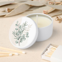elegant vattenfärg Eukalyptus bröllopsljus – Pers