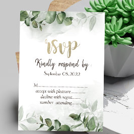 Elegant vattenfärg Eukalyptus Grönska RSVP Inbjudningar