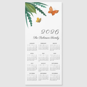 Elegant Vattenfärg Fjärilar Söt Kalender 2026