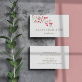 Elegant Vattenfärg för blommor från Rosa vid Botan Visitkort